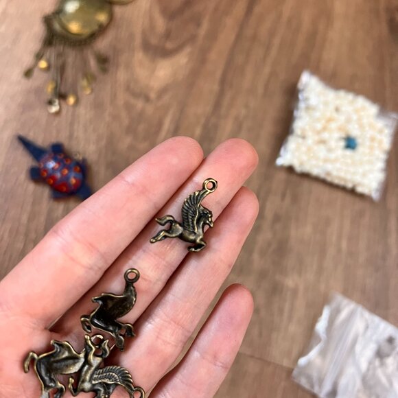 Bead Jewelry Making Craft Lot- Stone, Glass, Metal Peruvian Necklace - Picture 10 of 16